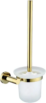 Produktbild von Toilettenbürste, WC-Bürste, Bürstengarnitur, Wandmontage, Messing golden Milchglas, Klobürste