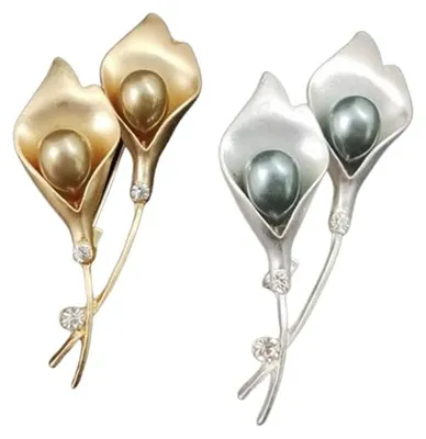 Produktbild von ARFUKA 2 Stück Broschen für Kleidung Perle Brosche Anstecknadel Brosch Anstecker