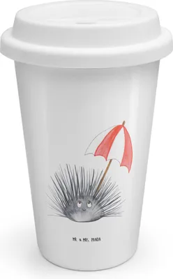 Produktbild von Mr. & Mrs. Panda ToGo Kaffeebecher Seeigel - Weiß - Geschenk, Thermobecher, Selbstliebe, Meerestiere, To Go Becher, Leben, Coffee, Lebe, Mehrwegbecher, Achtsamkeit