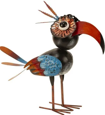Produktbild von Vogel abstrakt Metallfigur 40,5cm Gartenfigur Vogelfigur Dekoration Haus Garten