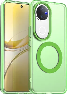 Image de Etui magnétique pour Vivo V50, étui antichoc fin, mat et translucide Vert