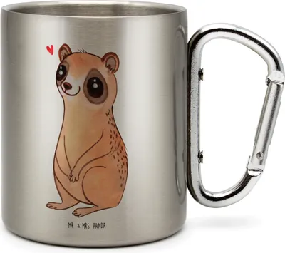 Produktbild von Mr. & Mrs. Panda Thermobecher Plumplori Glücklich - Transparent - Geschenk, Lustige Sprüche, Isolierbecher, Campingbecher, Becher Aus Edelstahl, Niedlich, Trinkbecher