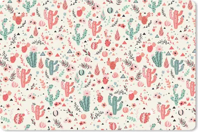 Produktbild von MuchoWow® Mauspad Mousepad Kaktus - Blumen - Pastell - Muster 27x18 cm - Mousepads - Maus Mat - Pad - Mausunterlage - Büroartikel - Desk Matten