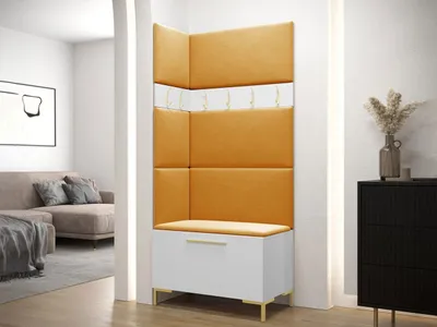 Obrázok produktu pre Stena do chodby s čalúnenými panelmi ANDORA 4 - biela / žltá