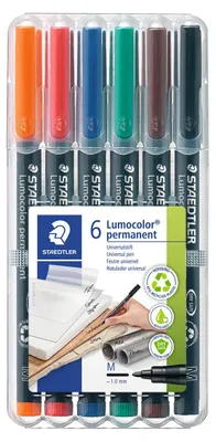 Produktbild von STAEDTLER Lumocolor 317 Permanent Marker – 6er-Box, M, 1,0 mm