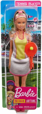 Immagine prodotto di Mattel Barbie GJL65 bambola bionda You Can be Anything giocatrice di tennis vestito accessori tennis