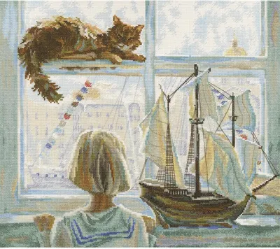 Productafbeelding van RTO Kruisstikset "Dromen van de zee" M555, telpatroon, 40,5 x 36 cm