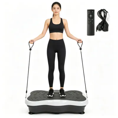 Produktbild von Vibrationsplatte Bluetooth LCD Fitness Abnehmen Fitnessgeräte Oszillierende Trainingsplattform.Schwarz-grau