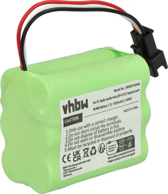 Produktbild von vhbw Akku kompatibel mit Teac R-5, R-1, R-2 digital Radio (1800 mAh, 7,2 V, NiMH)