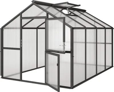Produktbild von KGT Gewächshaus "Novum IV" anthrazit-grau 11,1 m² 10 mm HKP
