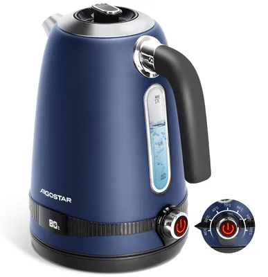 Wasserkocher 1,7 l, 2200 W, Temperaturregelung 40–100 °C, LED, marineblau