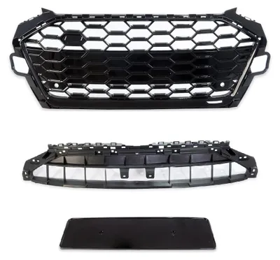 Produktbild von Kühlergrill ohne Emblem schwarz glänzend für Audi A4 B9 8W Facelift 19-24