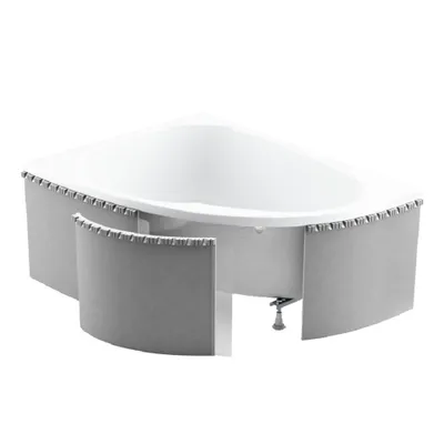 Produktbild von Badewanne Eckbadewanne 140x140 mit Styroporverkleidung, Ablauf & Füße GRATIS | Komplettset 4in1 Original Acryl Wanne Siphon | BADLAND STANDARD