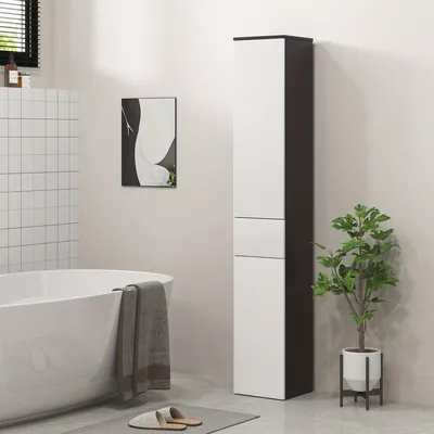 Immagine prodotto di Armadio da bagno spazioso e salvaspazio, con 2 ante e ripiani regolabili
