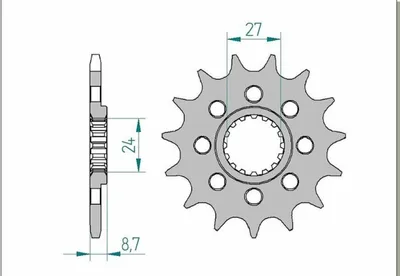 Produktbild von AFAM Stahl Standard Ritzel vorne - 520