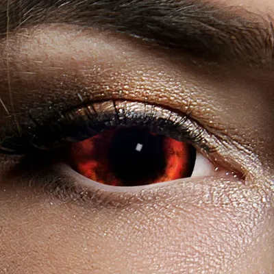 Produktbild von Kontaktlinsen Red Demon Sclera 6 Monate, Halloween Zombie Vampir Dämon