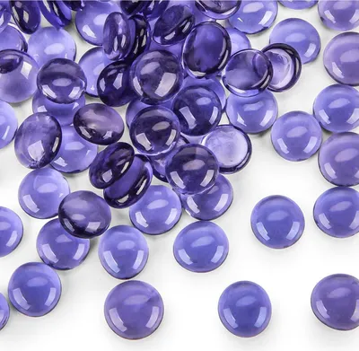 Image de 450g de pépites de verre lilas Décoration Pierres en verre Mosaïque 1,7-1,9cm