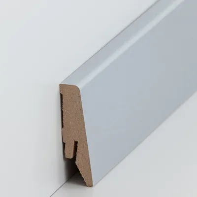 Produktbild von Fußleisten / Sockelleisten "Coburg" (MDF foliert / 718.5836) - Silbergrau