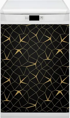 Produktbild von Magnet für Spülmaschine Abwaschbar 45x80 cm Magnet für Spülmaschine Magnetmatte Nachbildung - Mosaikgold und Schwarz