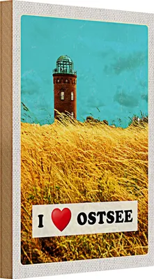 Produktbild von Holzschild Reise 20x30cm Ostsee Turm Natur Weide Urlaub Himmel