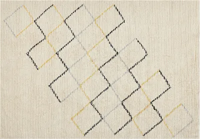 Produktbild von BELIANI Teppich Beige Baumwolle 160 x 230 cm Geometrisches Muster Handgetuftet Flauschig für Wohnzimmer Schlafzimmer Esszimmer