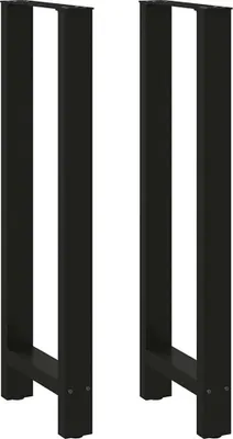 Image de Pieds de table de bar noir 2 pcs. 50x(110-111) cm acier