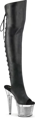 Produktbild von SPECTATOR-3019 Damen Boots von Pleaser, Schwarz Chrome , EU 38, US 8