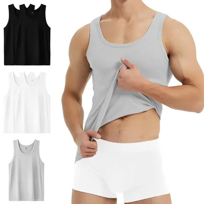Produktbild von YouShow Unterhemd Herren 5er Pack 100% Baumwolle Tank Top – 2*schwarz + 2*weiß + 1*grau, Größe XXL