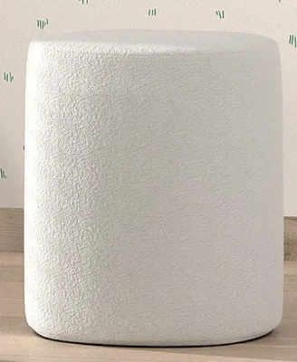 Produktbild von VIPACK - Polsterhocker MOON in Rund, 41,5 cm hoch, Bezug trendiger Boucle Stoff in Weiß