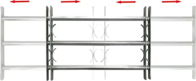 Immagine prodotto di Grate per Finestre Regolabili 3 Barre Trasversali 1000-1500 mm