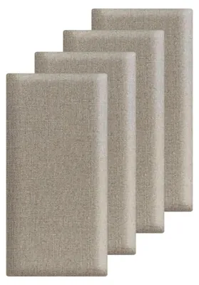 Wandpaneele gepolstert 4er-Set 40x20 cm selbstklebend hellbraun