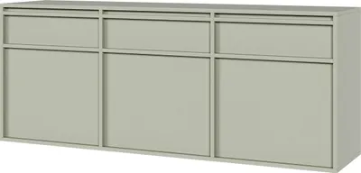 Obrázek produktu pro Selsey Evo - třídveřový závěsný příborník se 3 zásuvkami, šalvějově zelená, 154 cm