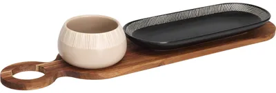 Image de Service de table - Ovale - 2 coupelles - 1 planche en bois