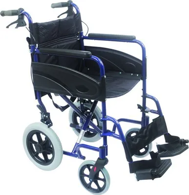 Productafbeelding van Aidapt Transportrolstoel Opvouwbaar - Blauw