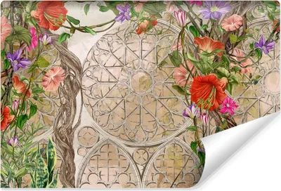 Produktbild von Muralo Vlies Fototapete ORNAMENTE gotischer Stil Blumen Blätter Br. 368cm x Hö. 254cm