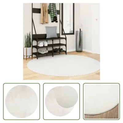 Produktbild von The Living Store Teppich OVIEDO Kurzflor Creme Ø 160 cm