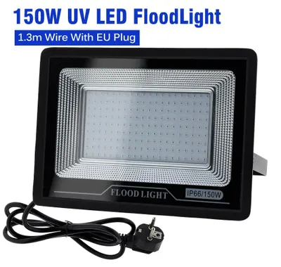 Produktbild von UV LED Strahler - 150W Flutlicht - UVA Schwarzlicht - IP66 Wasserdicht - 120° Abstrahlwinkel - 220V AC