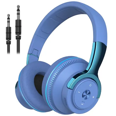 Produktbild von Design HiFi Kopfhörer Blau Stereo Faltbares Kopfhörer Bluetooth Over Ear Wireless