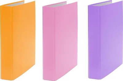 Produktbild von 3x Ringbuch / DIN A5 / 2-Ring Ordner / Farbe: je 1x orange, pink und lila