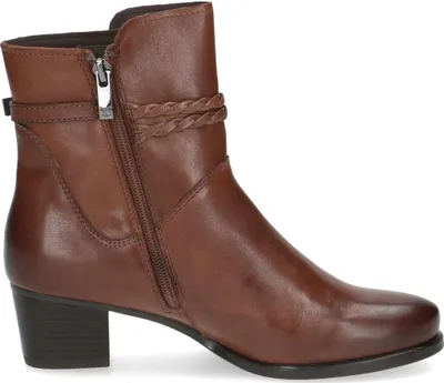Produktbild von Caprice Damen Stiefelette Leder Zierband Blockabsatz Reißverschluss 9-25309-43, Größe:40 EU, Farbe:Braun