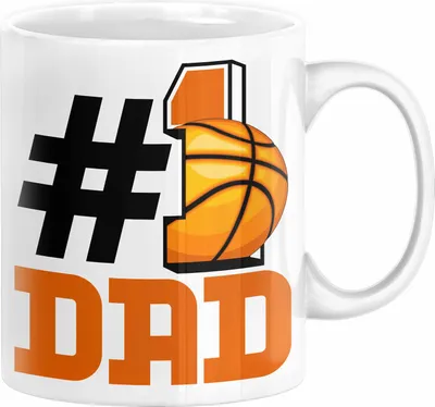 Produktbild von Basketball-Trainer Basketballer Nummer 1 Dad Vater Tasse Geschenk Basketball Papa Geschenkidee Bester Papa Der Welt Vatertag Lustige Geschenkidee (Weiß)