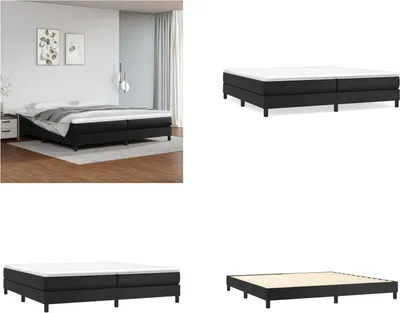 Image de vidaXL Lit boxspring noir 200x200 cm similicuir - Lit boxspring - Lits boxspring - Lit - Meubles de chambre à coucher