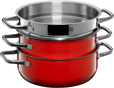 Produktbild von WMF 05.1562.5290, Rot, Edelstahl, Edelstahl, Keine Beschichtung, Edelstahl, Edelstahl, Keramik, Gas, Halogen, Induktion