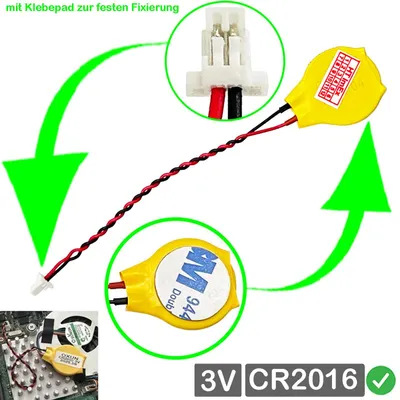 Produktbild von CR2016 RTC Bios Batterie CMOS Battery kompatibel mit DELL P/N: 023.22032.0901