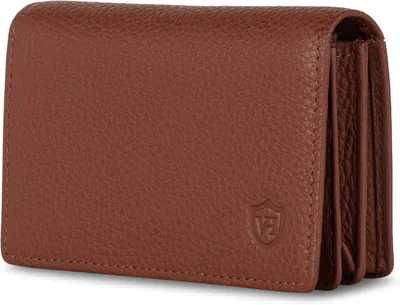 Zdjęcie produktu dla Portfel i etui na wizytówki ze skóry z ochroną RFID – mieści 50 wizytówek – 6 przegródek – etui na wizytówki – prezent dla kobiet i mężczyzn