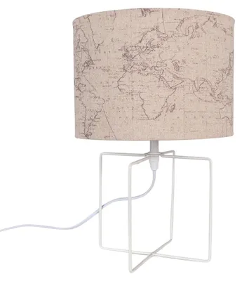 Immagine prodotto di Lampada da tavolo Clayre & Eef Ø 22x34 cm Beige Bianco Ferro