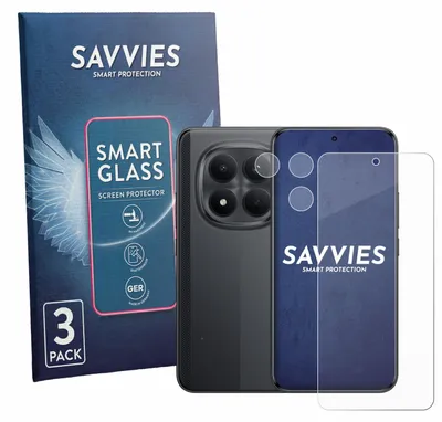 Produktbild von 3x Savvies Schutzglas Folie für Xiaomi Poco M8 (Display+Kamera) 9H Panzer Schutzfolie Glas Displayschutz klar transparent