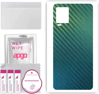 Produktbild von apgo Rückseite Schutzfolie, Skin, kompatibel mit Vivo IQOO 7, Hinten Displayschutzfolie aus Vinylfolie, kratzfest, einfache Montage - Kohlenstoff-Chamäleon CAKA1