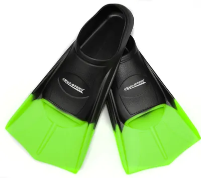 Produktbild von AQUA-SPEED Kurze Trainingsschwimmflossen - Bequeme Flossen Für Das Schwimmtraining - Für Meer Und Pool- #AsTRAINING, Schwarz/Neongrün, 41/42