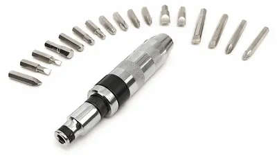 Immagine prodotto di Set cacciaviti a percussione 1/2'', con kit punte avvitatore manuale per fissaggio viti bulloni, giravite a impatto con accessori 18 pezzi